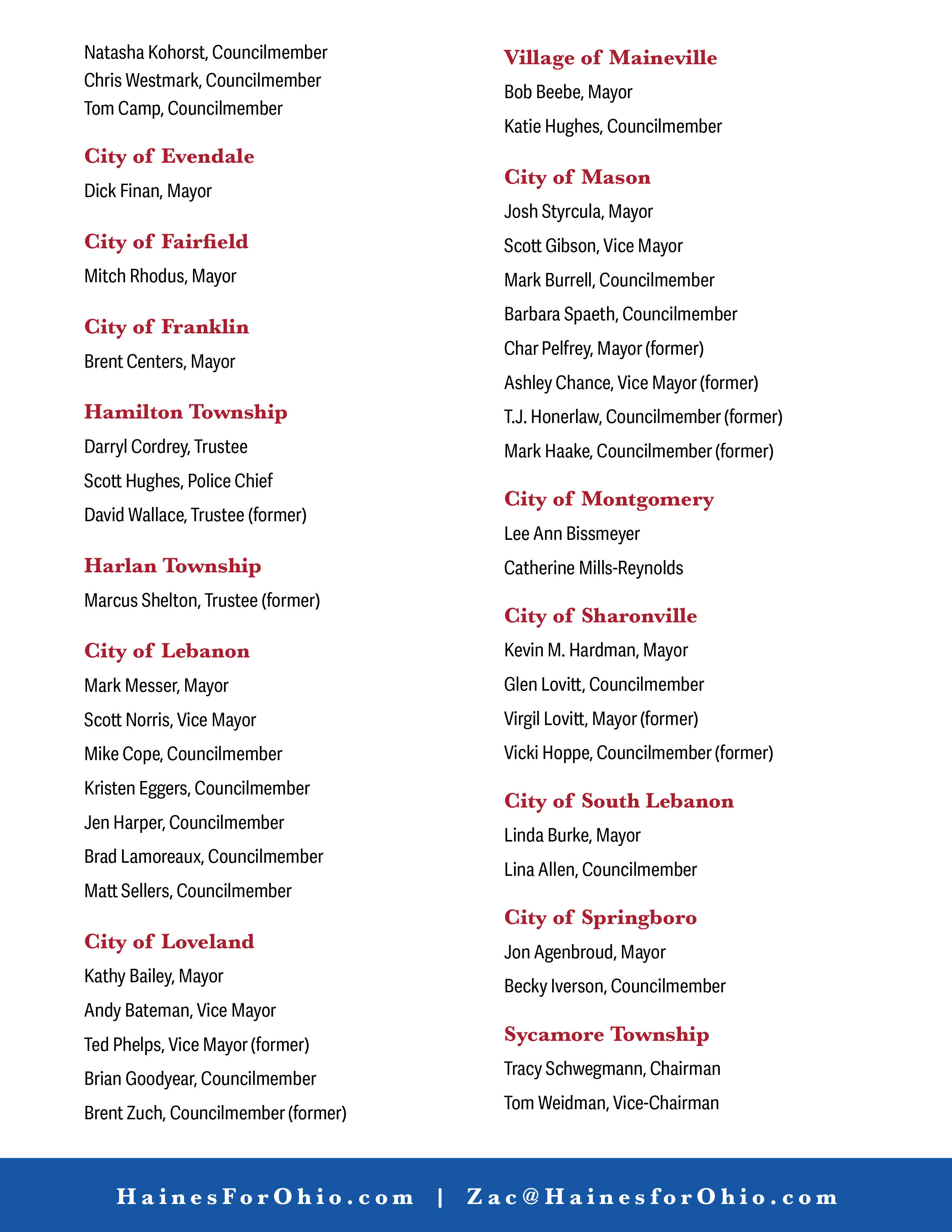 Zac Haines endorsements Page 3